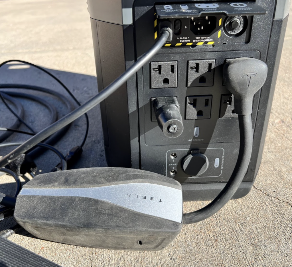 Charge a Tesla with Ecoflow Portable Generator